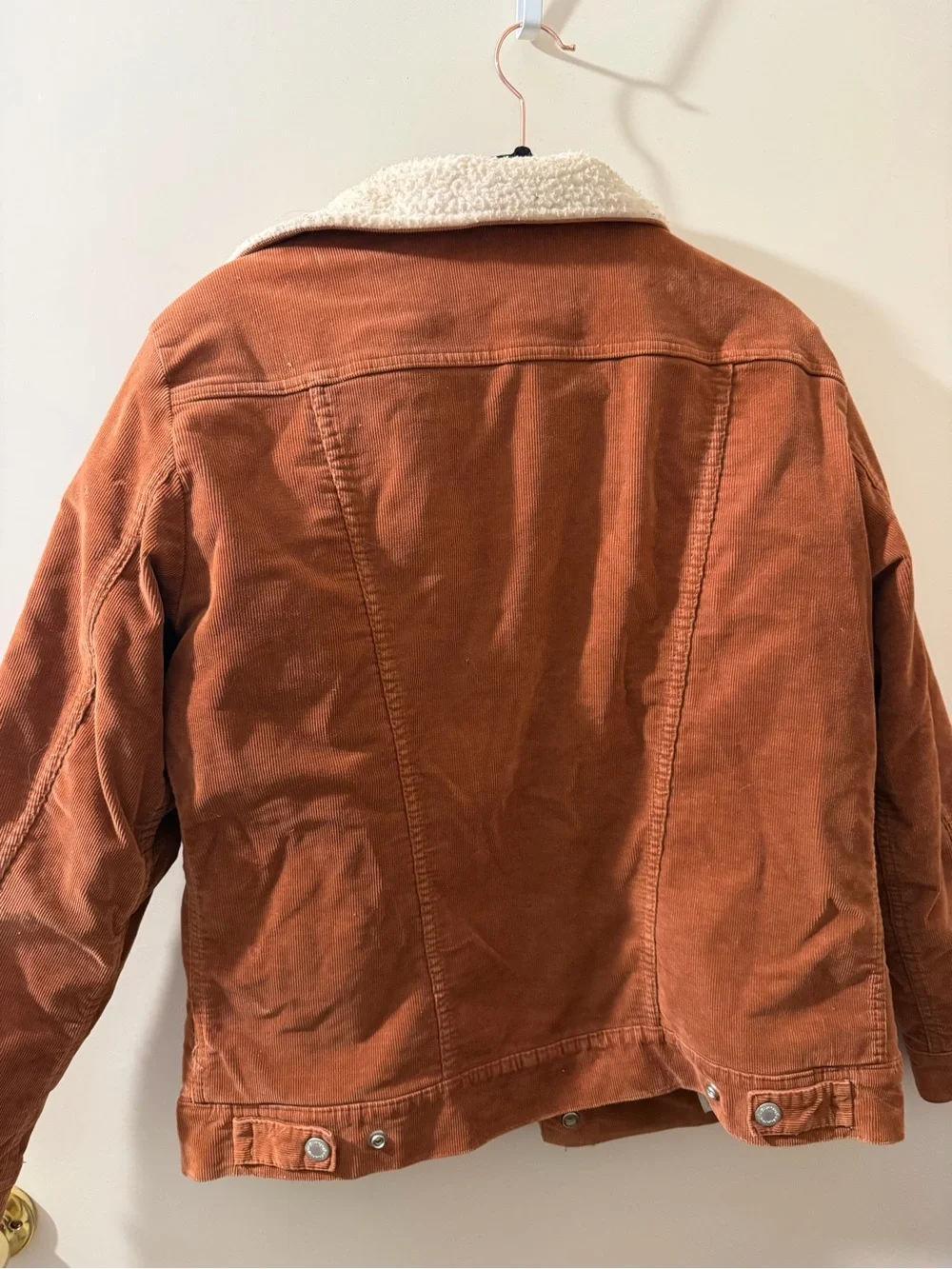 Wrangler Rust Corduroy Sherpa-Lined Bomber Jacket - Picture 4 of 5